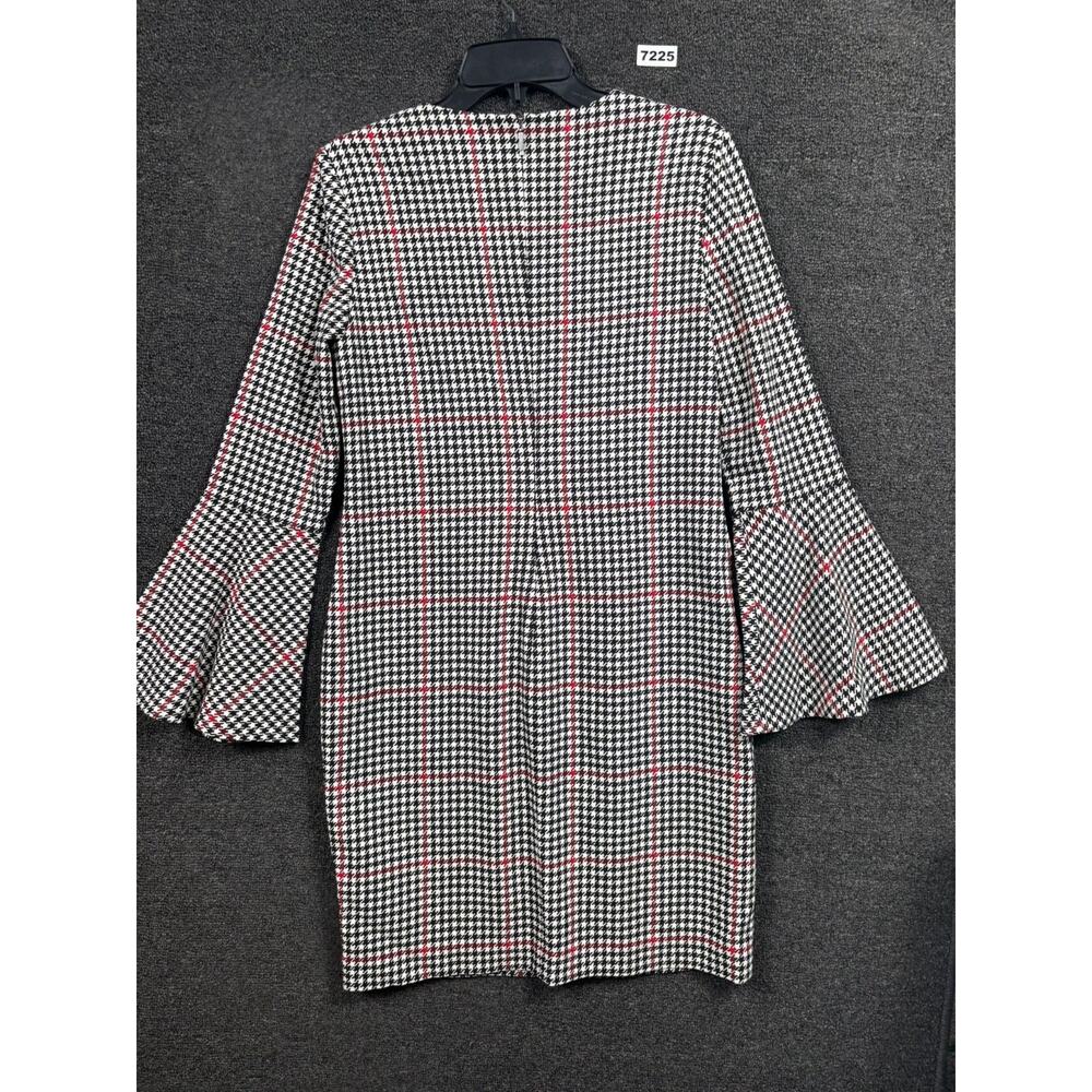 Lauren Ralph Lauren Shift Dress Womens Size 6 Black White & Red Houndstooth - Picture 2 of 9